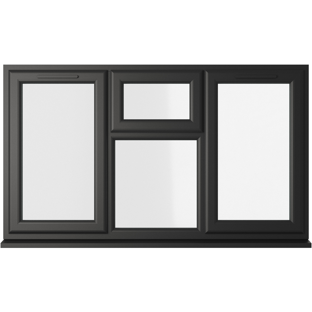 Crystal Black and White LH and RH Side Hung and Top Centre Clear Triple Glazed Window 1770 x 965mm Image 1