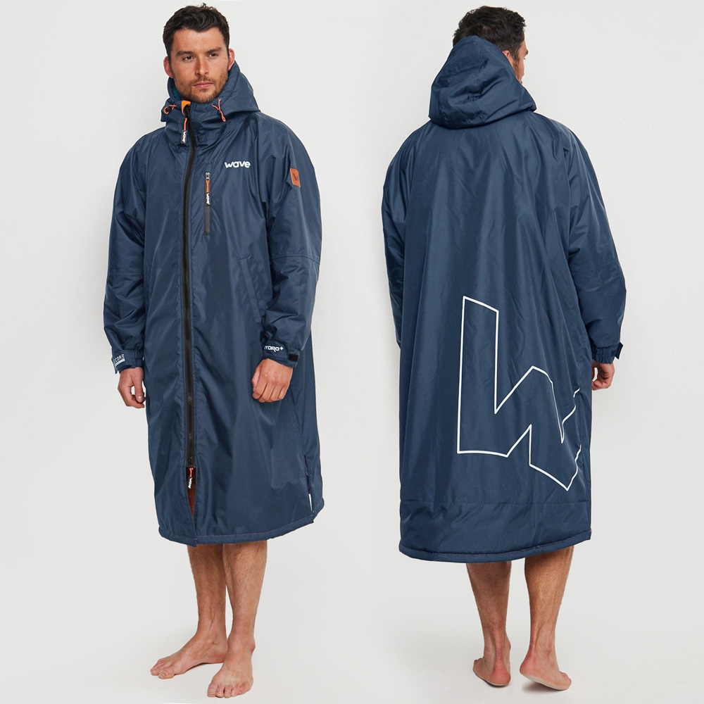 Wave Waterproof Navy Fleece Lined Changing Robe Large Image 7