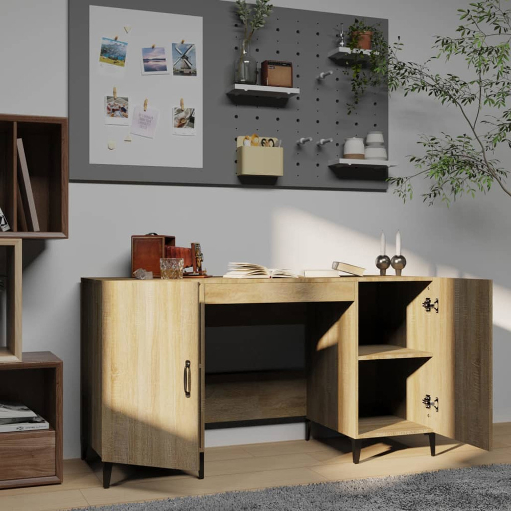 vidaXL 2 Door Computer Desk Sonoma Oak Image 7