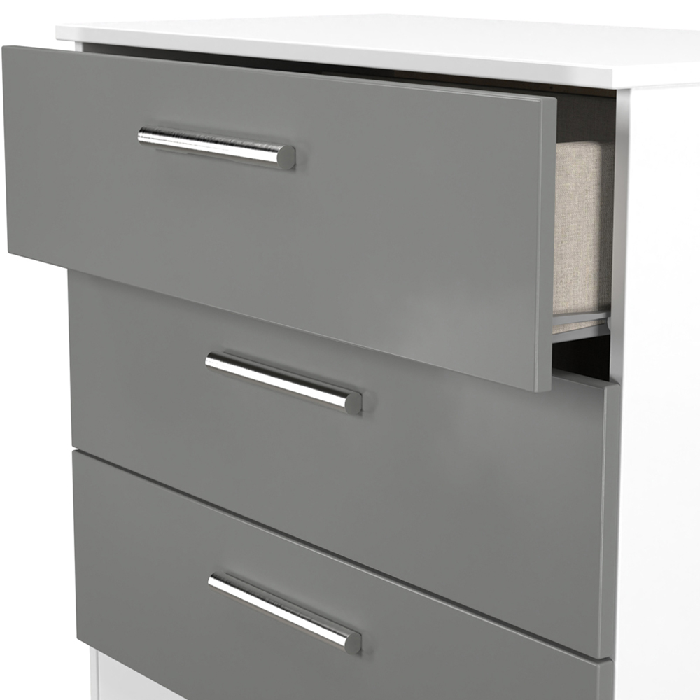 Crowndale Contrast 3 Drawer Dusk Grey and White Chest of Drawers Ready Assembled Image 5