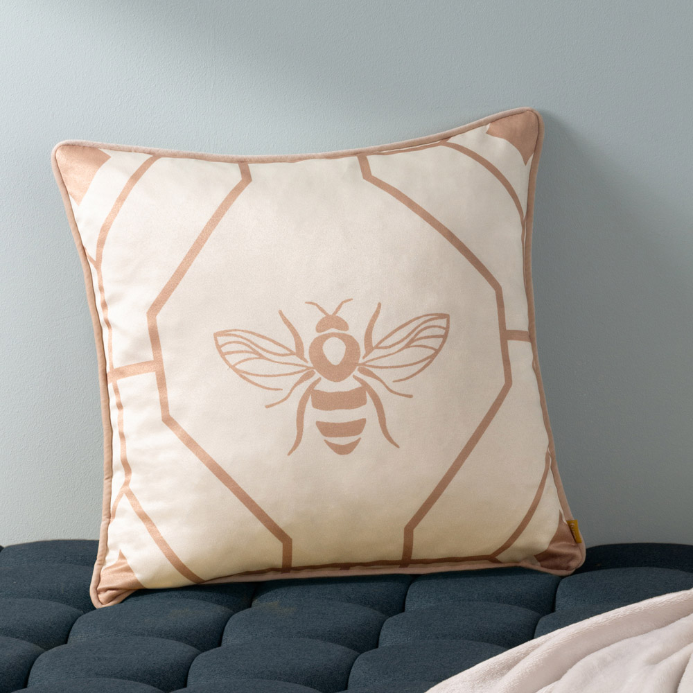 furn. Bee Deco Champagne Geometric Cushion Image 2