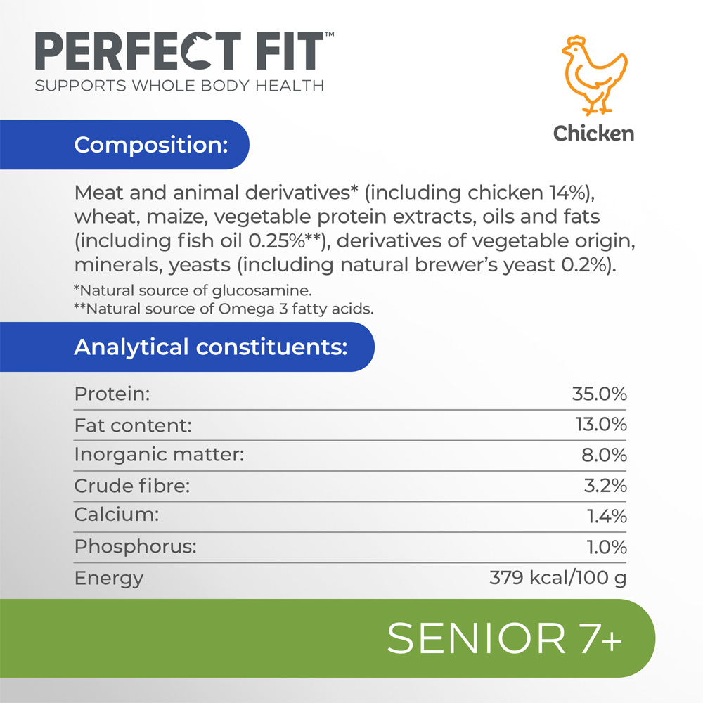 Perfect Fit Advanced Nutrition Chicken Senior Dry Cat Food 750g Image 4