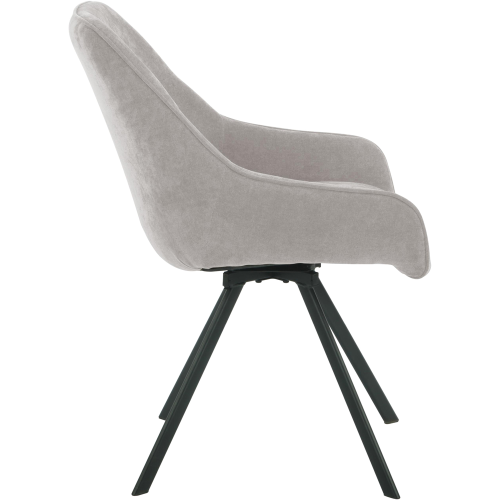 wilko Marlow Dark Oatmeal Swivel Dining Chair Image 6