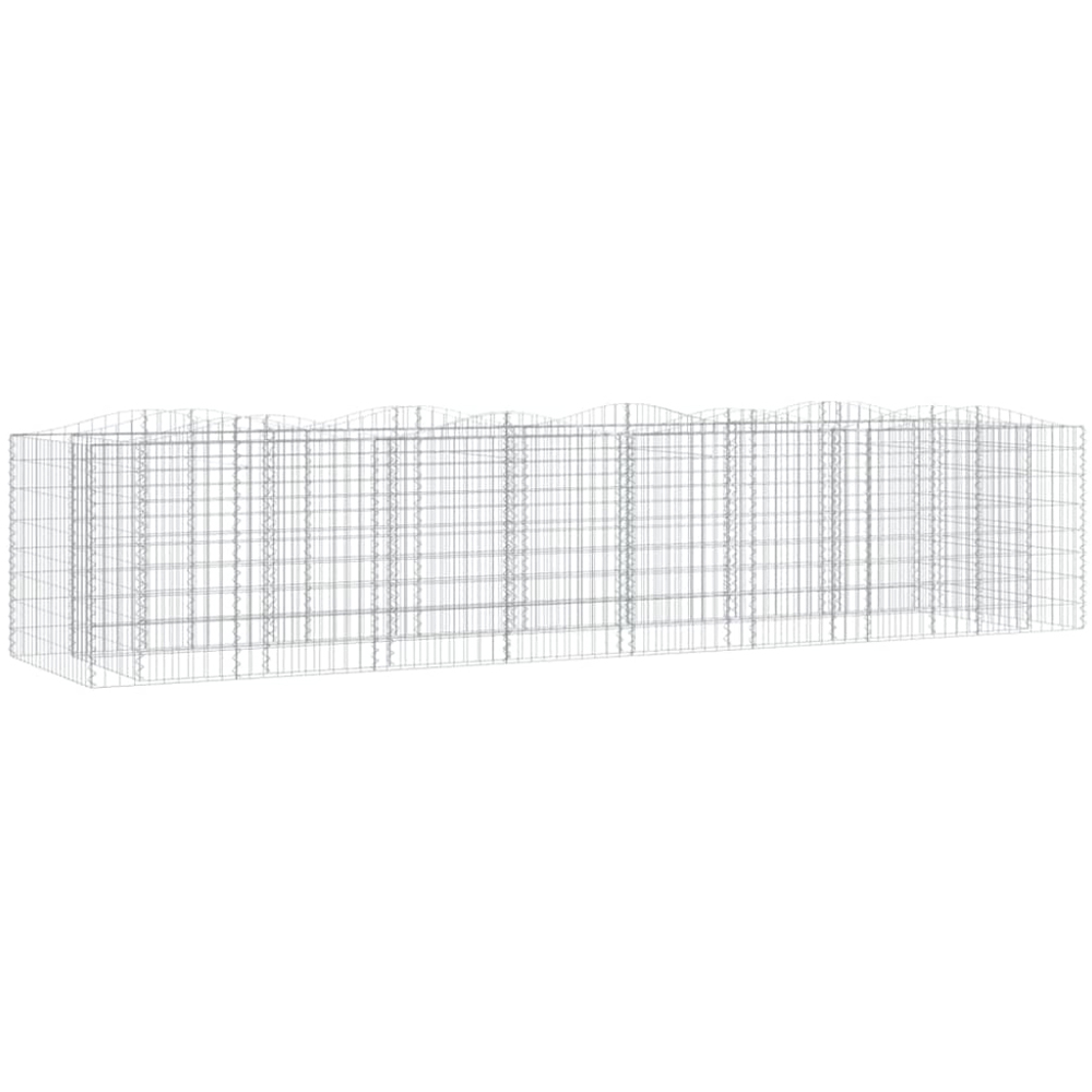 vidaXL Silver Galvanised Iron Gabion Raised Bed 400 x 100 x 100cm Image 1
