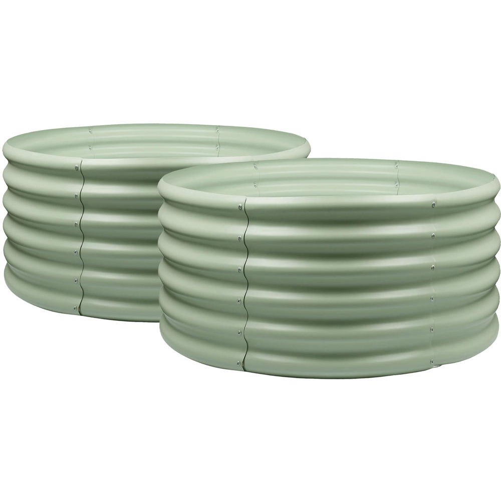 Harbour Housewares Green Round Raised Garden Bed 90 x 45cm 2 Pack Image 1