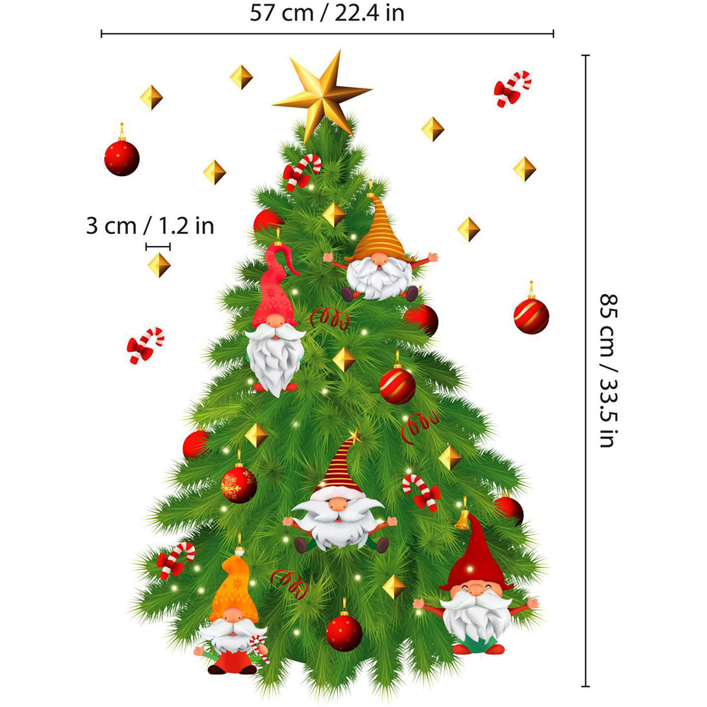 Walplus Merry Christmas Gnomes and Tree Self Adhesive Wall Stickers 3 Piece Image 6