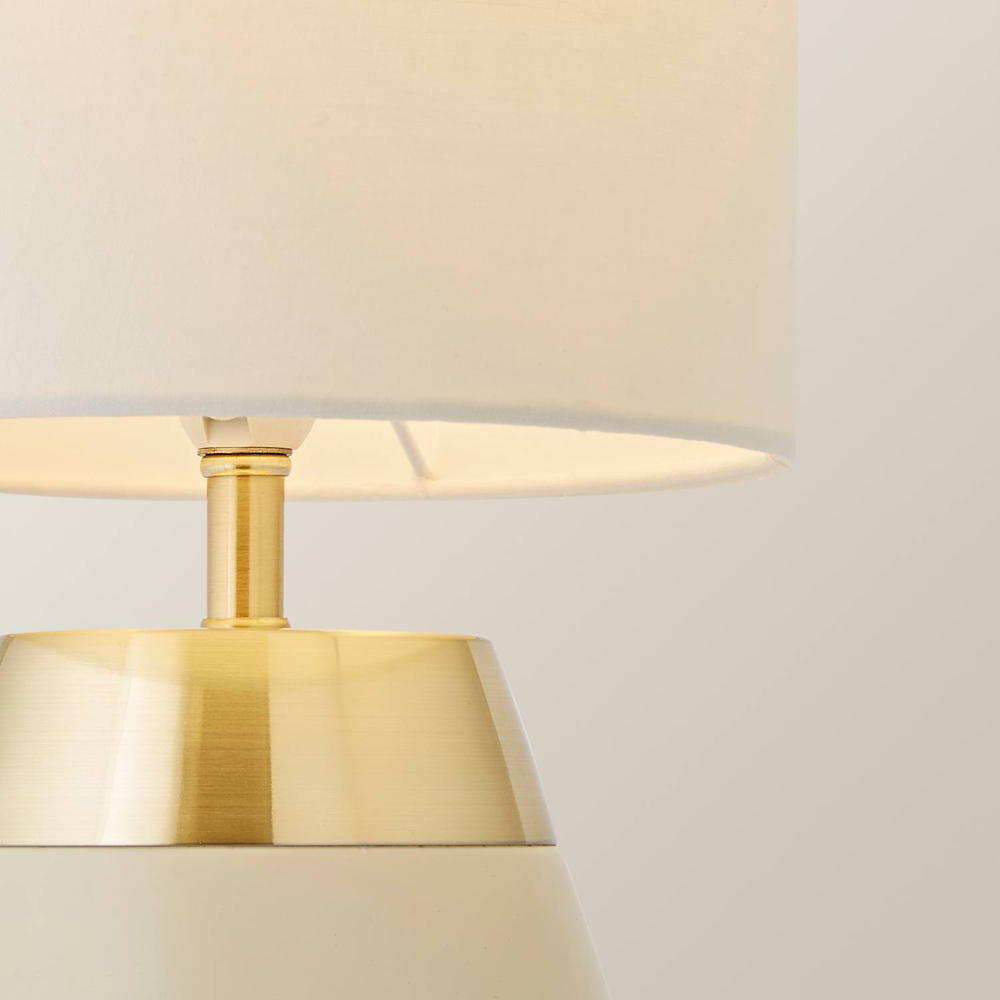 ValueLights Hurst Drum Shade Cream Touch Table Lamp with Bulb Image 3