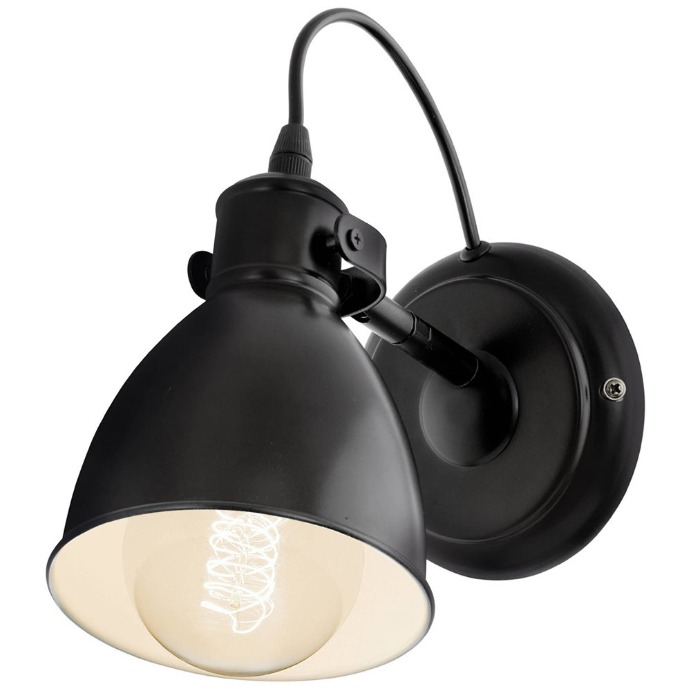 EGLO Priddy Black and Cream Wall Light Image 1