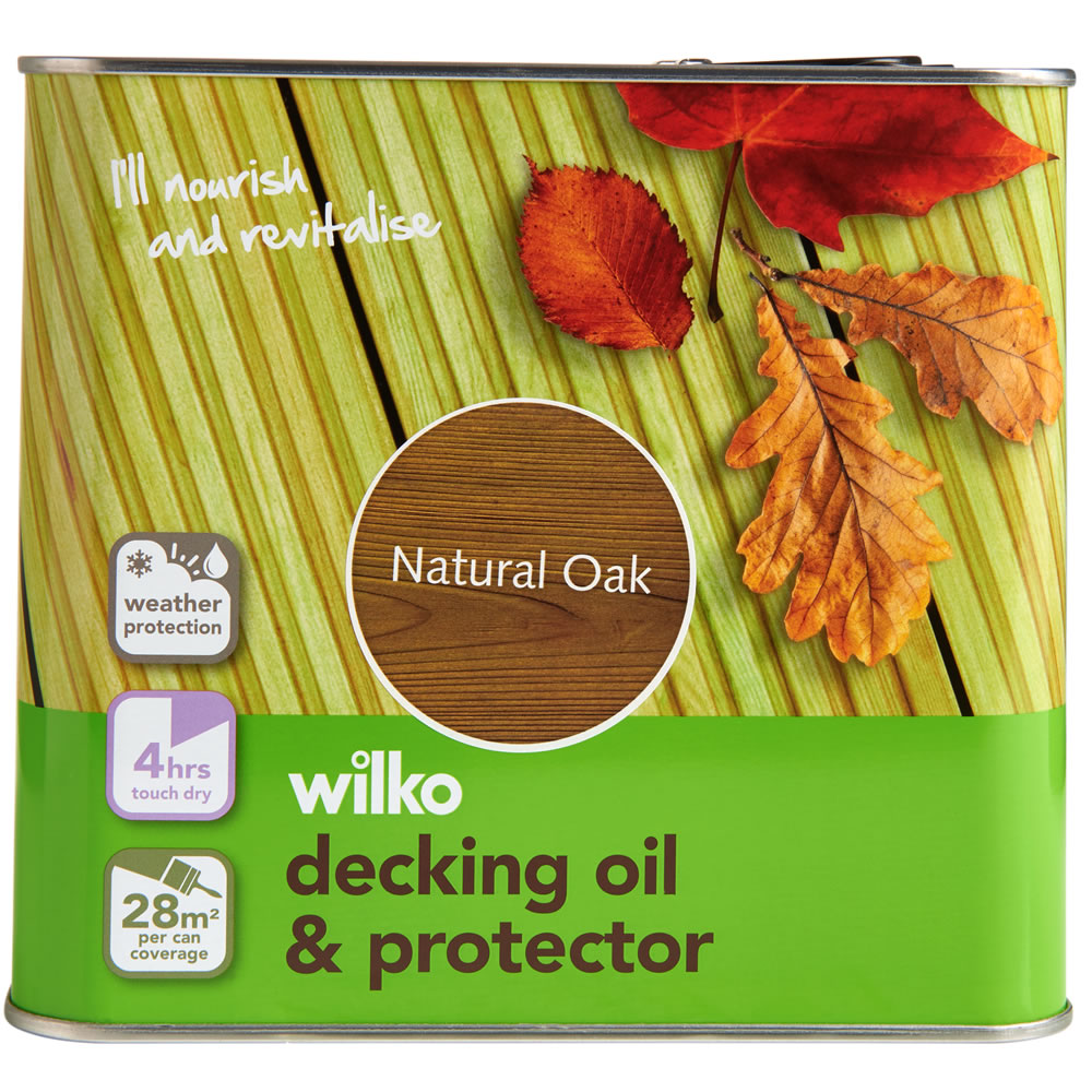 Wilko Natural Oak Decking Oil and Protector 2.5L Image