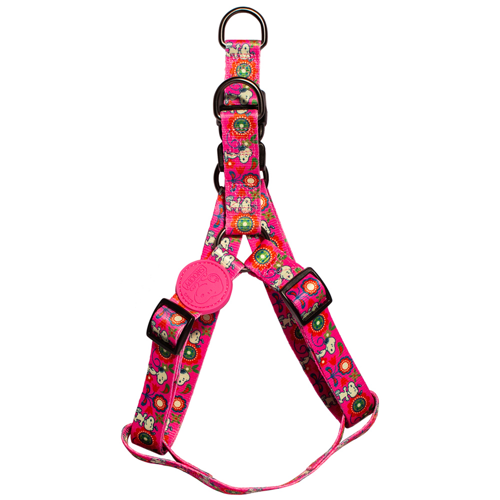 Snoopy Small Pink Flower Dog Harness Image 1