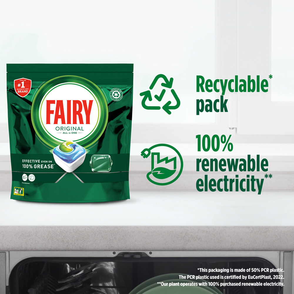 Fairy All in One Original Dishwasher Tablet 60 Pack Image 8