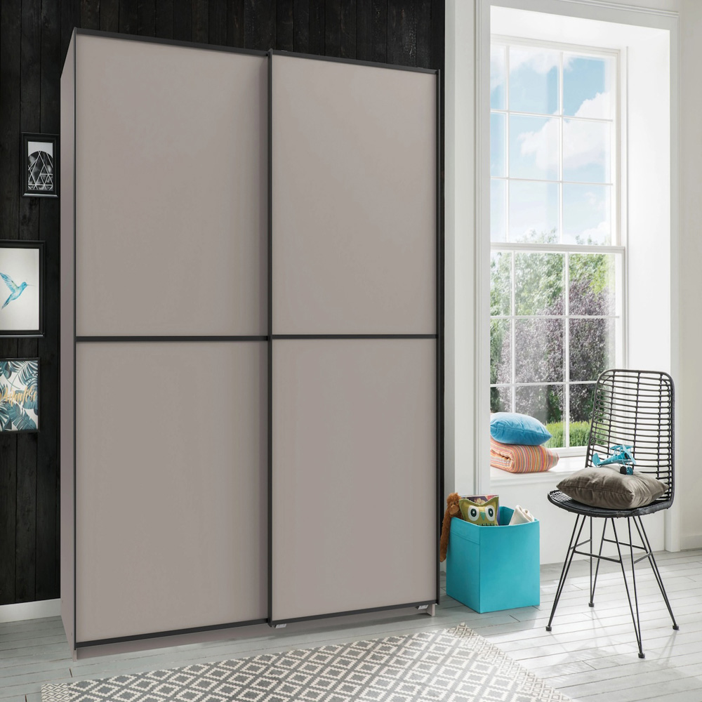 TJ'S Ulm 2 Door Grey Sliding Wardrobe 135cm Image 4