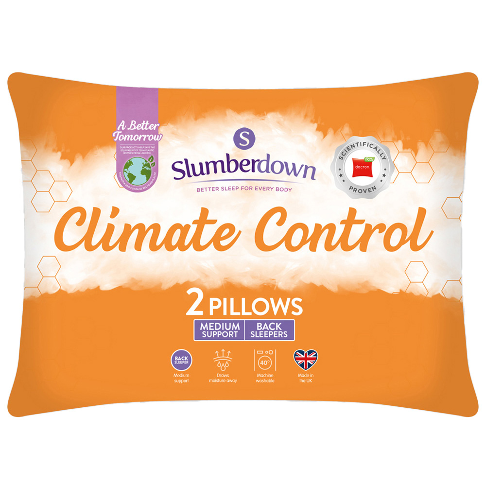 Slumberdown White Climate Control Pillow 2 Pack Image 1