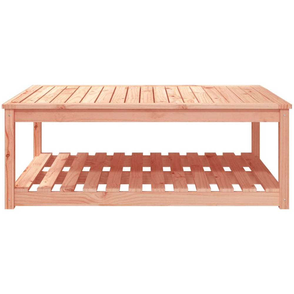 vidaXL Single Shelf Natural Solid Douglas Wood Slatted Garden Table 121 x 82.5cm Image 3