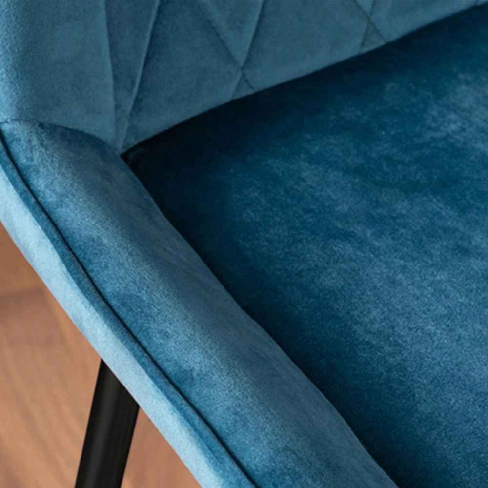 Furniturebox Molini Cesano 6 Seater Dining Set Grey Gloss Blue and Black  Image 7