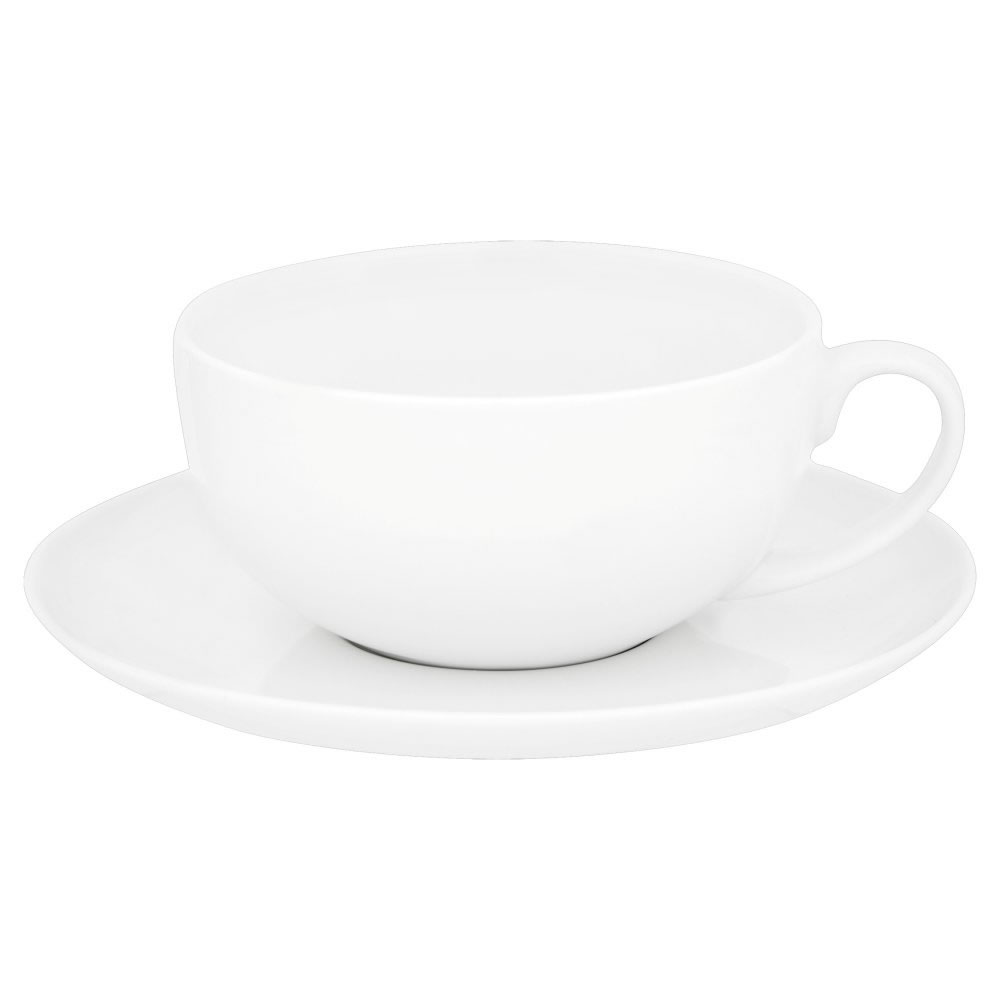 Wilko White Ceramic Cappuccino Cup and Saucer Image