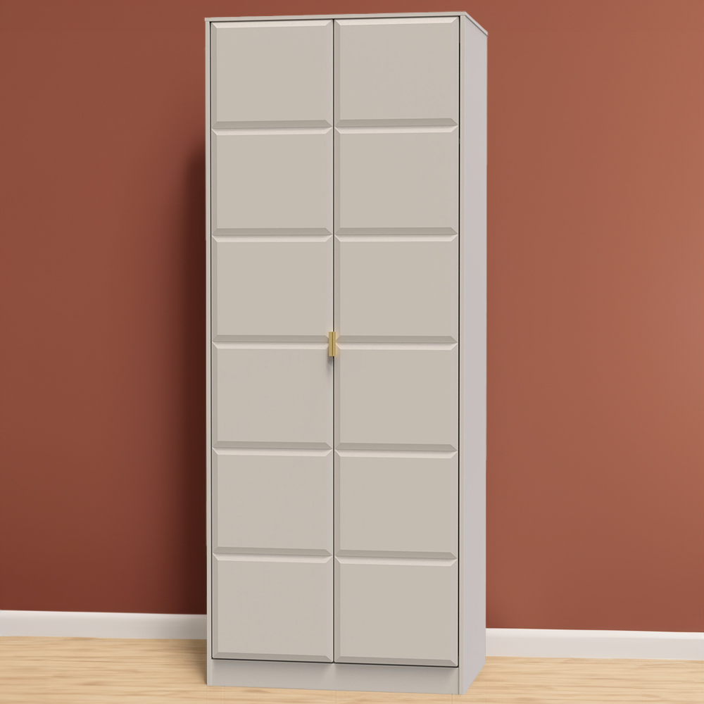 Crowndale Cube 2 Door Matt Kashmir Wardrobe Ready Assembled Image 1