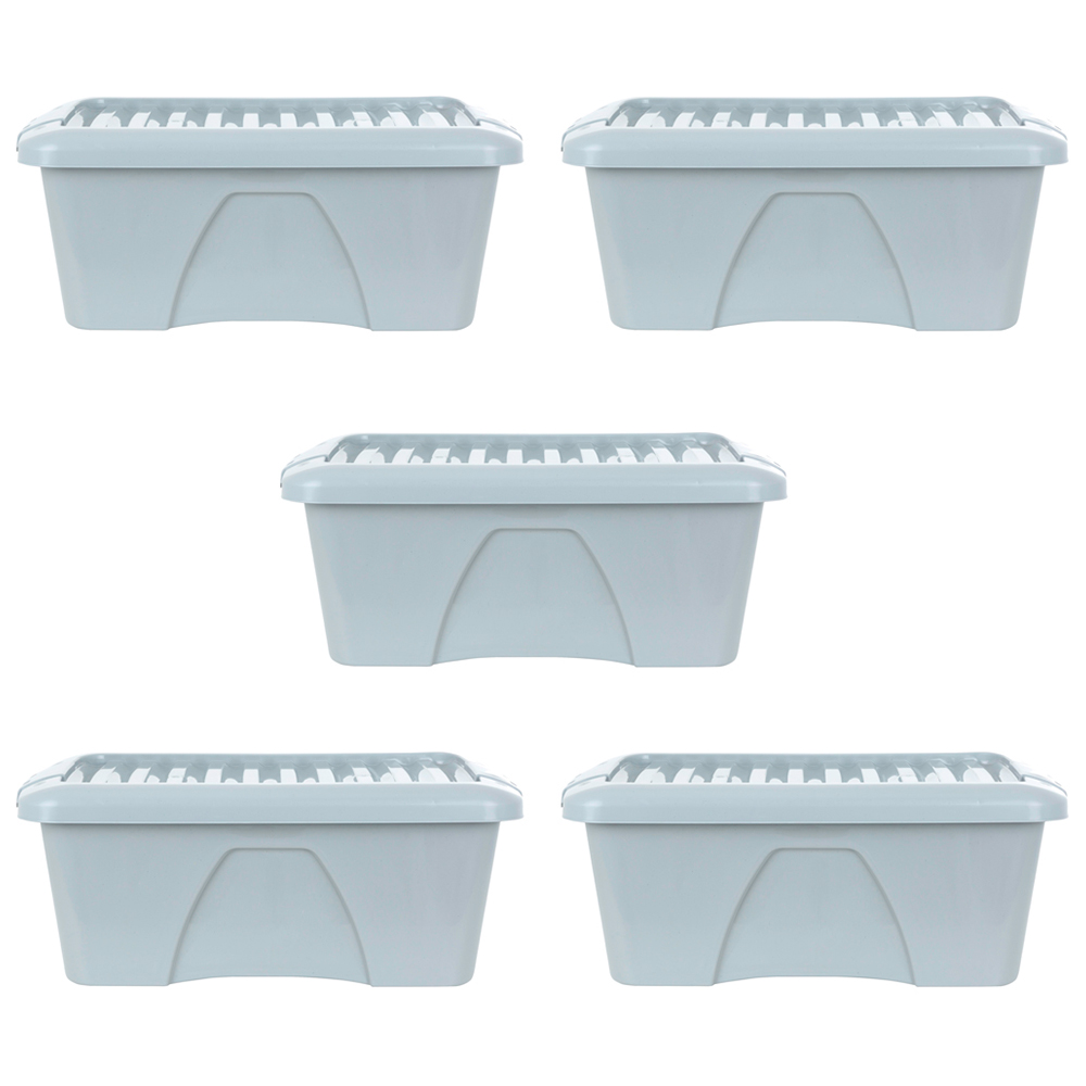 Wham 34L Soft Grey Home Upcycle Box and Lid 5 Pack Image 1