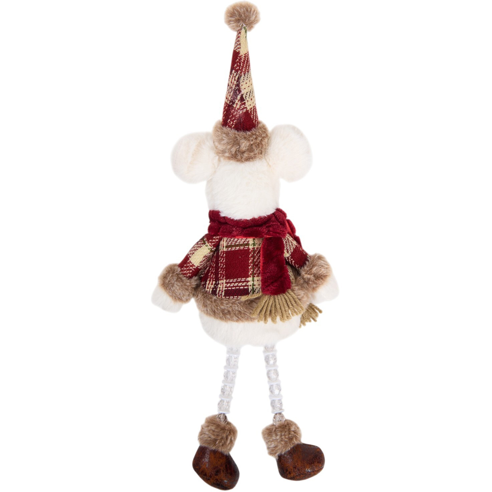 Shelf Sitting Plaid Winter Mouse Decoration Image 4