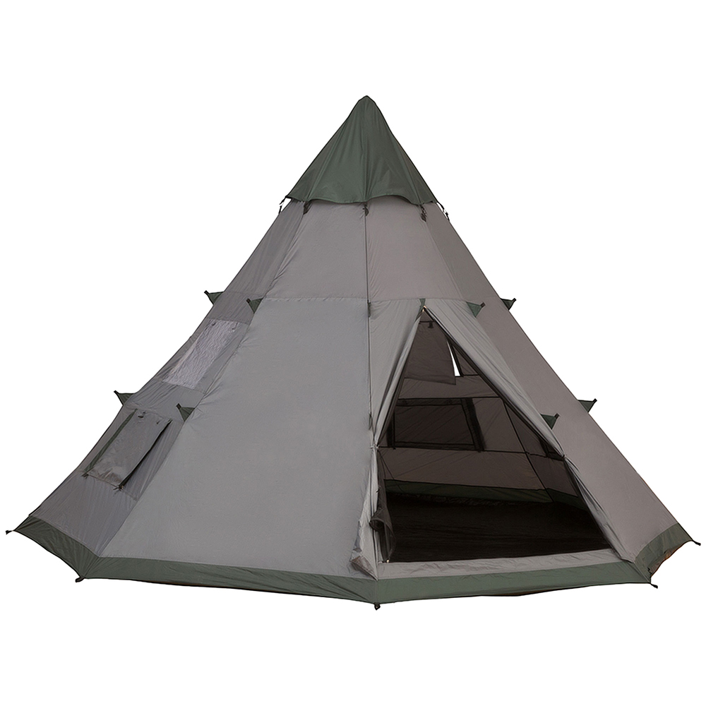 Outsunny 6 Person Tipi Tent Metal Poles Image 1