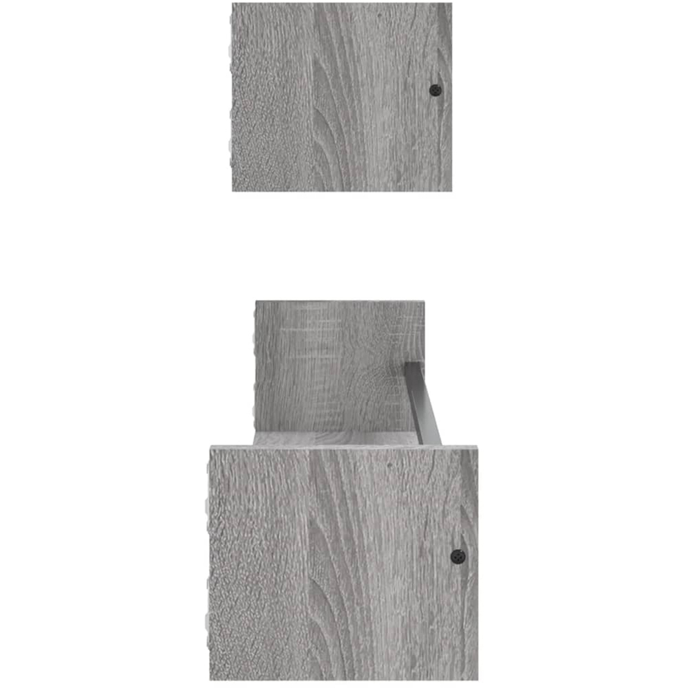 vidaXL 80 x 16 x 14cm Set of 2 Grey Sonoma Wall Shelf Image 4