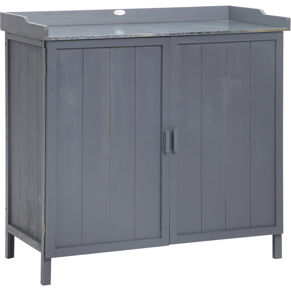 Outsunny 3.2 x 1.6ft Grey Garden Storage Cabinet Image 1