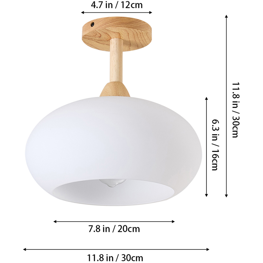 Living and Home White Glass Shade E27 Ceiling Light Image 8