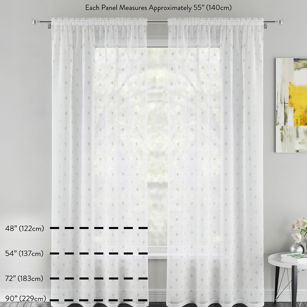 Tyrone Textiles Willow Natural Leaf Print Linen Look Rod Pocket Voile Panel Curtains 140 x 122cm Image 4