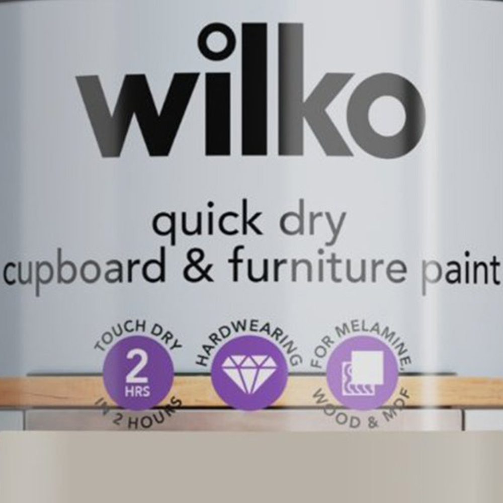 Wilko Quick Dry Perfectly Greige Cupboard and Furniture Paint 750ml Image 3