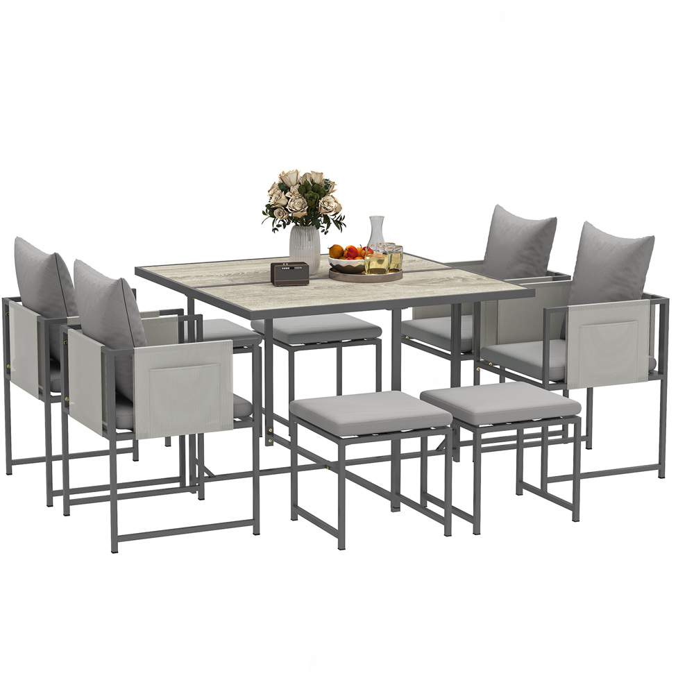 Outsunny 8 Seater Garden Dining Set with Cushions Image 2
