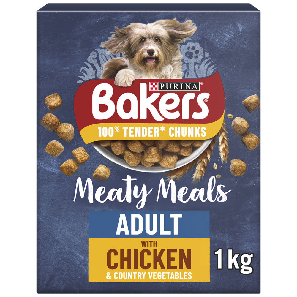Bakers Meaty Meals Adult Dry Dog Food Chicken 1kg Image 1