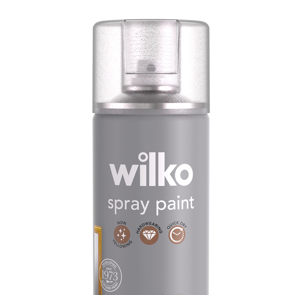 Wilko Silver Glitter Spray Paint 400ml Image 2