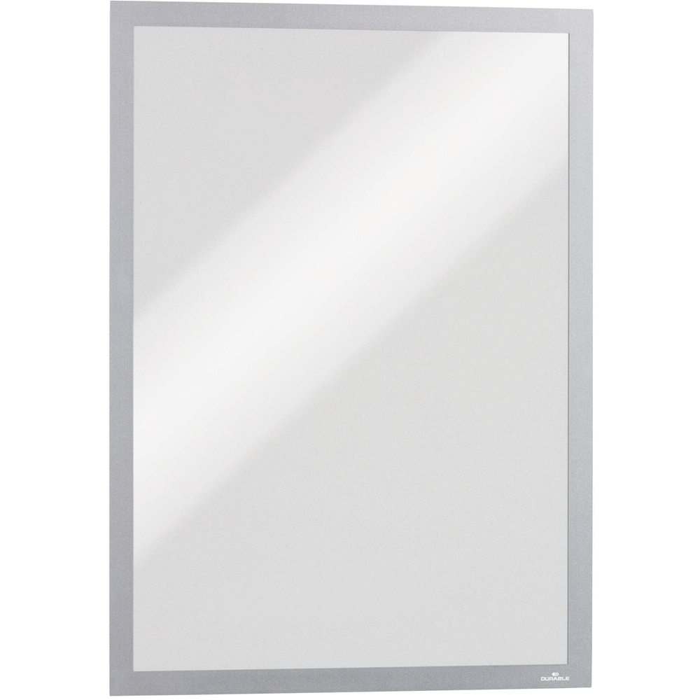 Durable Duraframe A3 Silver Magnetic Document Signage Frame 5 Pack Image 1