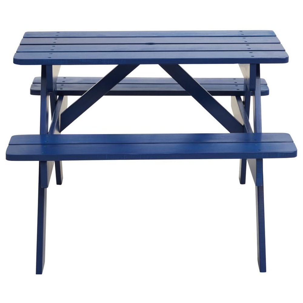Premier Housewares Kids Brighton Wood Blue Picnic Bench Image 4