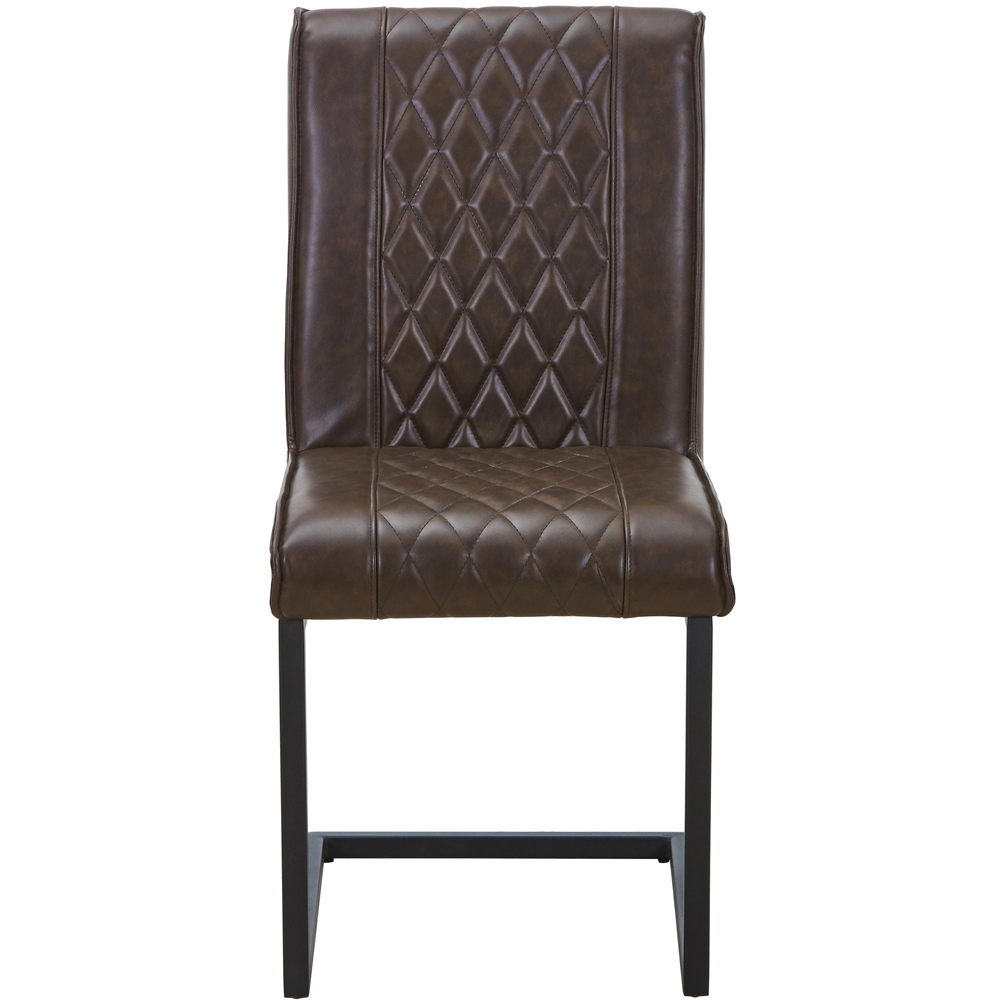Portland Lennox Vintage Brown Cantilever Dining Chair Image 4
