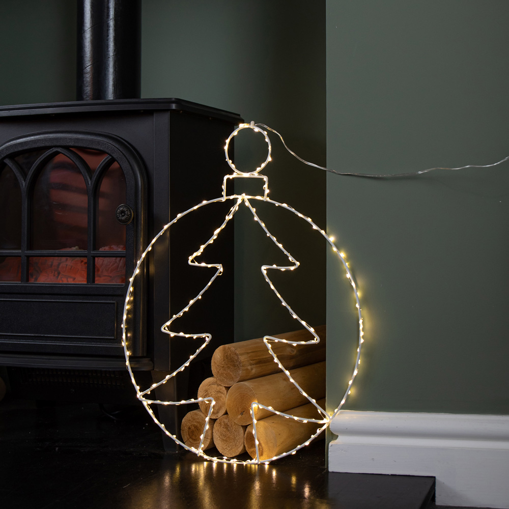 Samuel Alexander Warm White LED Light Up Tree Bauble Hanging Christmas Decoration Image 4