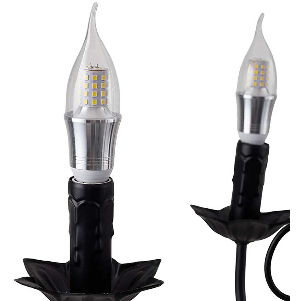 Living and Home 6 Light Vintage Black Iron E14 Chandelier Image 5