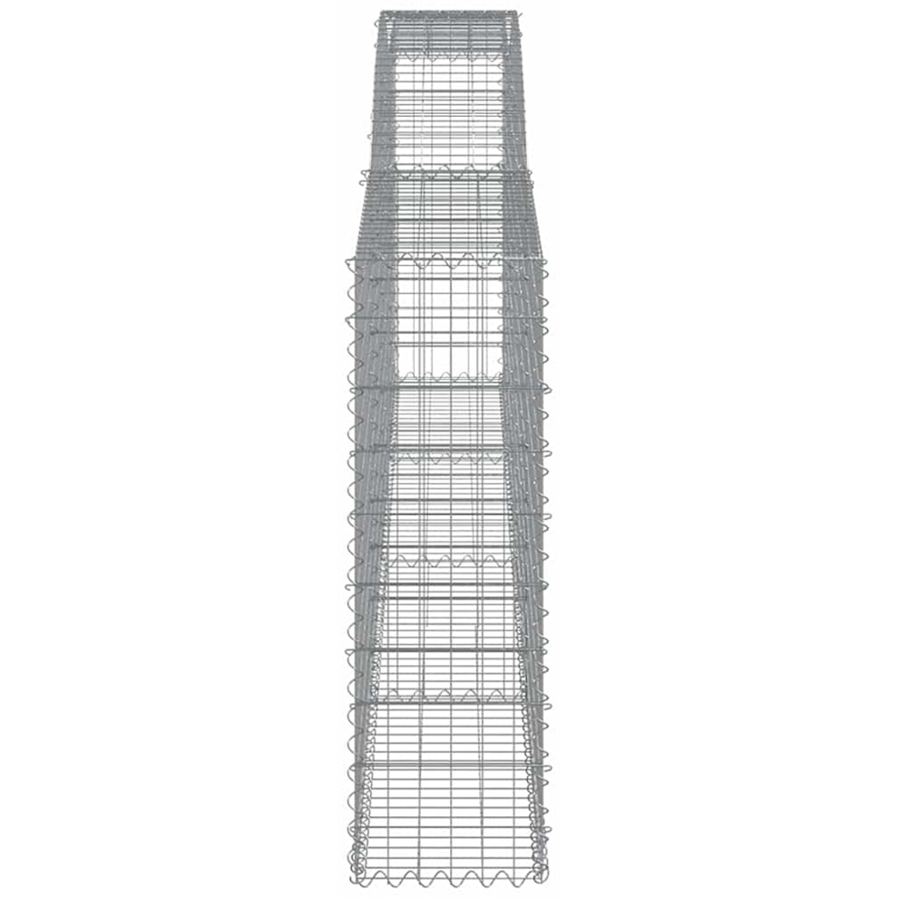 vidaXL Silver Galvanised Iron Arched Gabion Basket 400 x 30 x 100/120cm 8 Pack Image 3