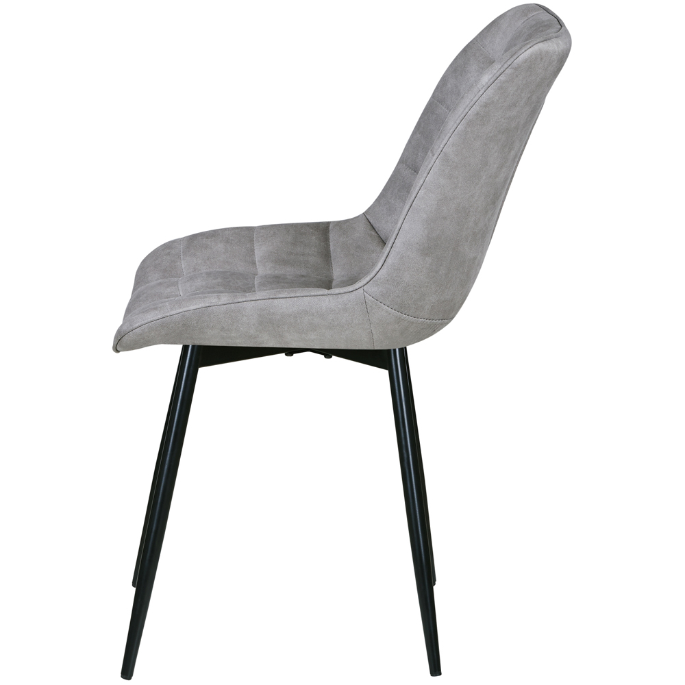 Alba Set of 2 Light Grey Suede Effect Plush Padded Dining Chairs Image 4