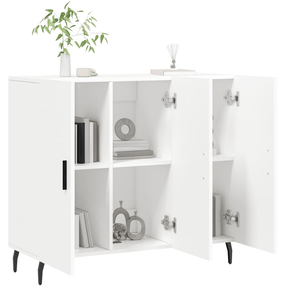 vidaXL 3 Drawer White Sideboard Image 4