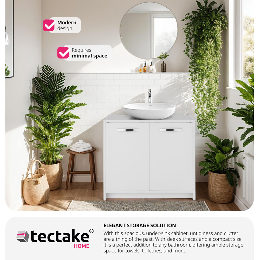 Tectake Katalina 2 Door White Vanity Unit Image 5