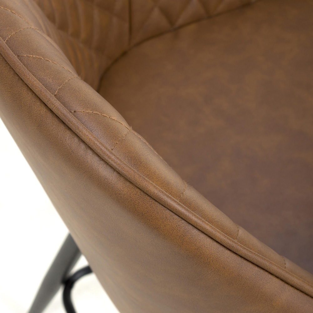 wilko Kensington Vintage Brown Quilted Bar Stool Image 7