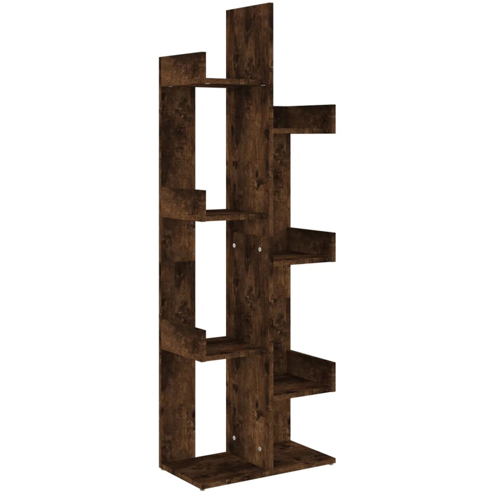 vidaXL 8 Shelf Smoked Oak Bookcase Image 2