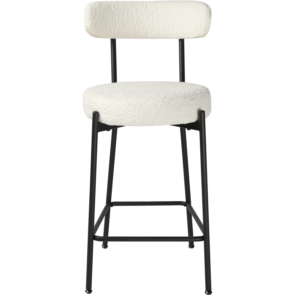 Long Lulu Cream Boucle Bar Stool Set of 2 Image 2