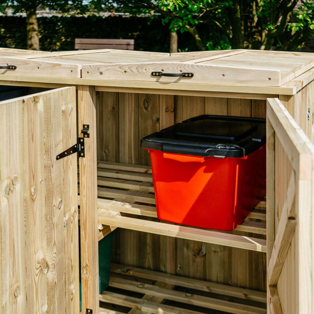 The Garden Village Chatburn 6 Recycle Box 2 Wheelie Bin Shed Image 6