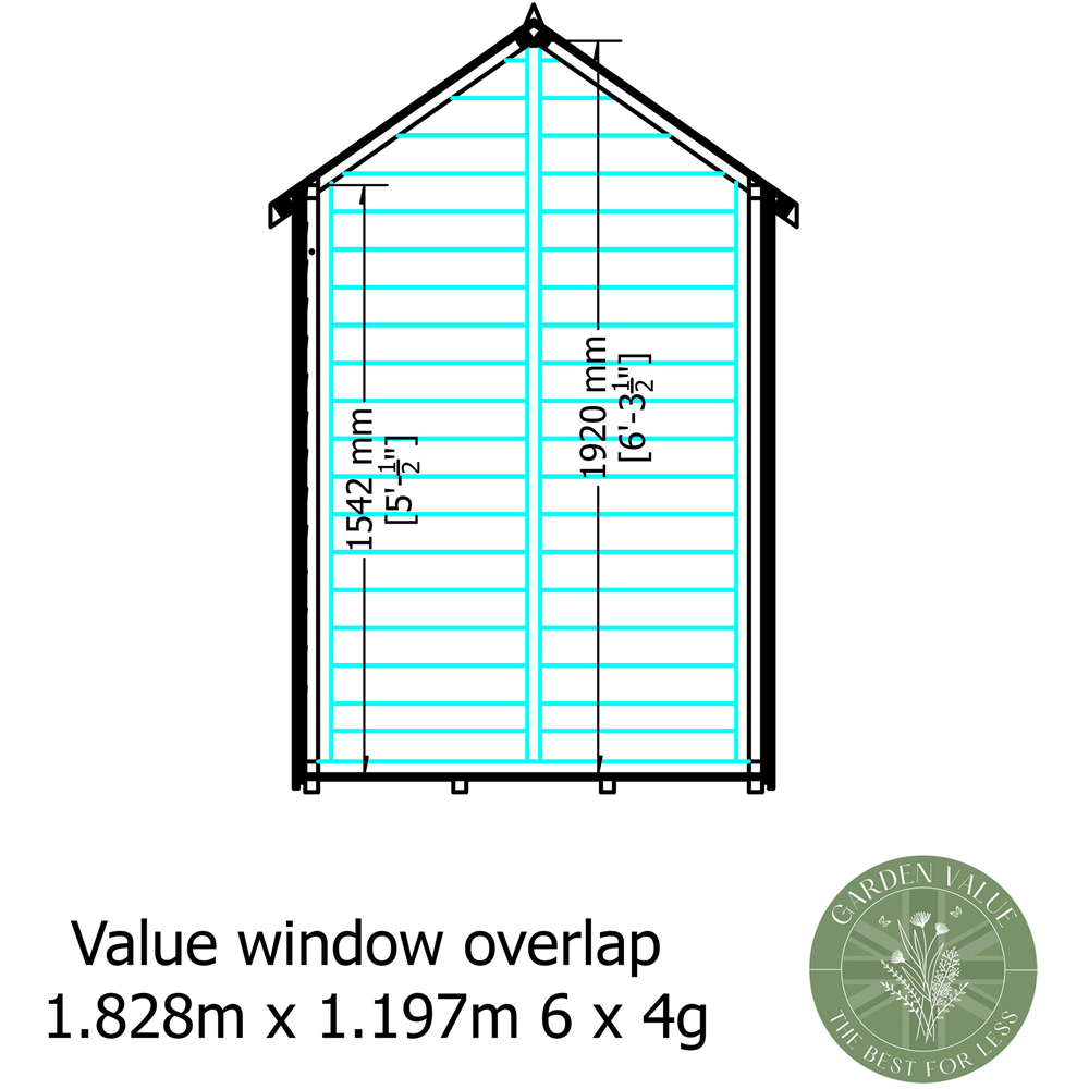 Shire 6 x 4ft Dip Treated Overlap Shed with Window Image 8
