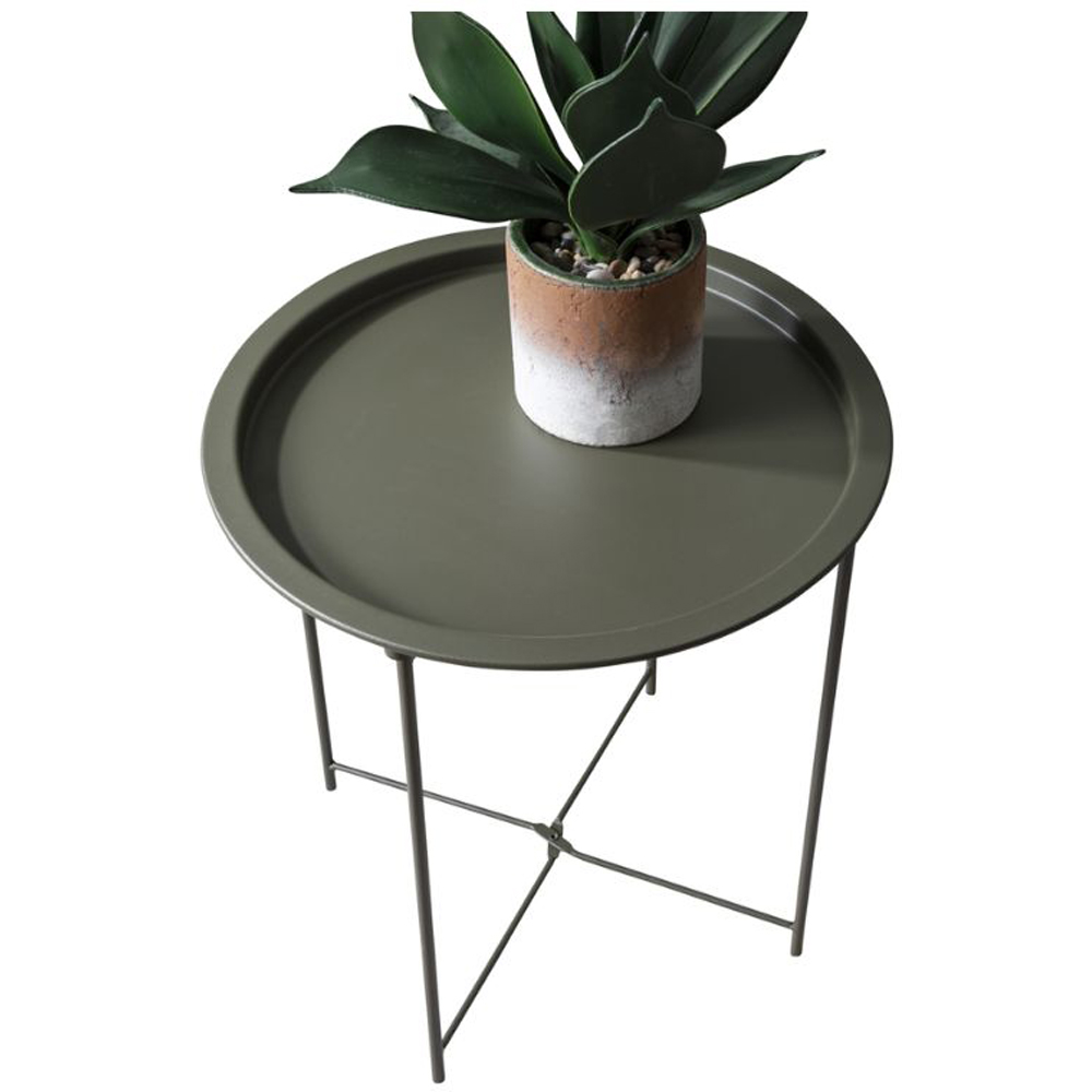 Noa and Nani Olive Green Round Metal Side Table Image 2