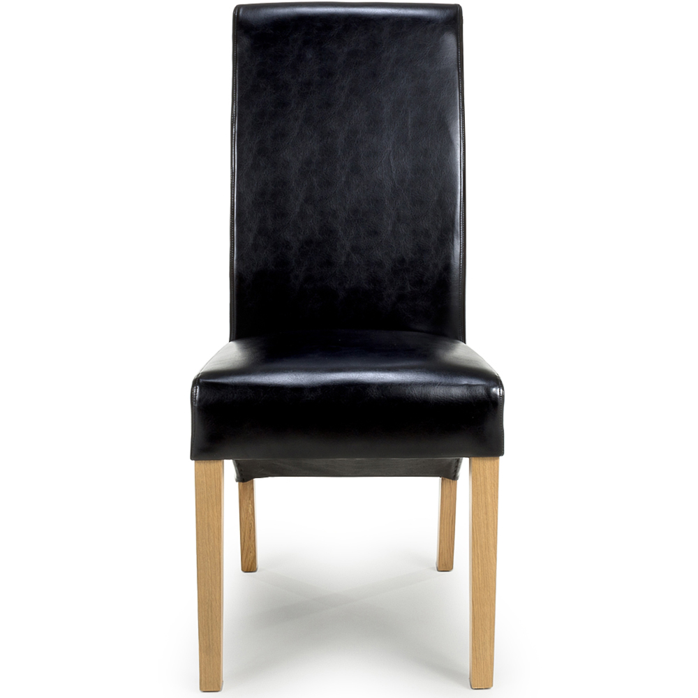 Kenton Set of 2 Black Bonded Leather Dining Chairs Image 4