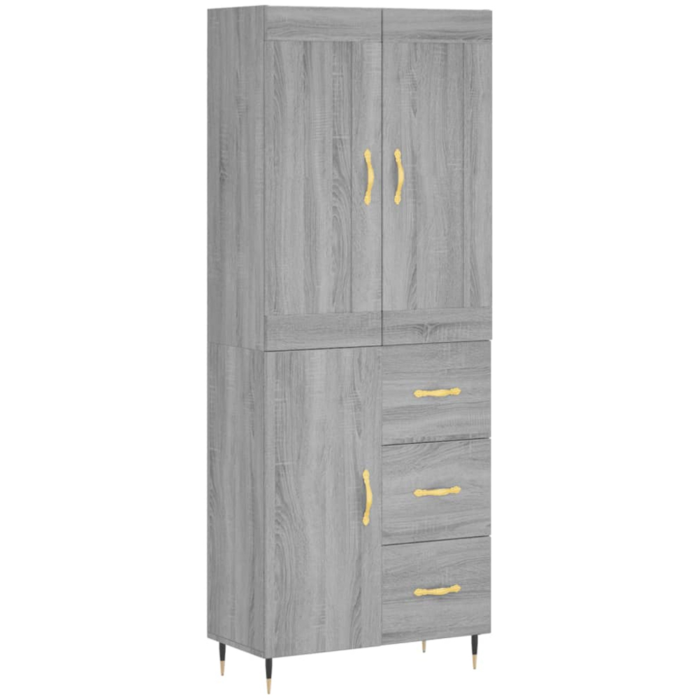 vidaXL 3 Door 3 Drawer Grey Sonoma Highboard Image 2