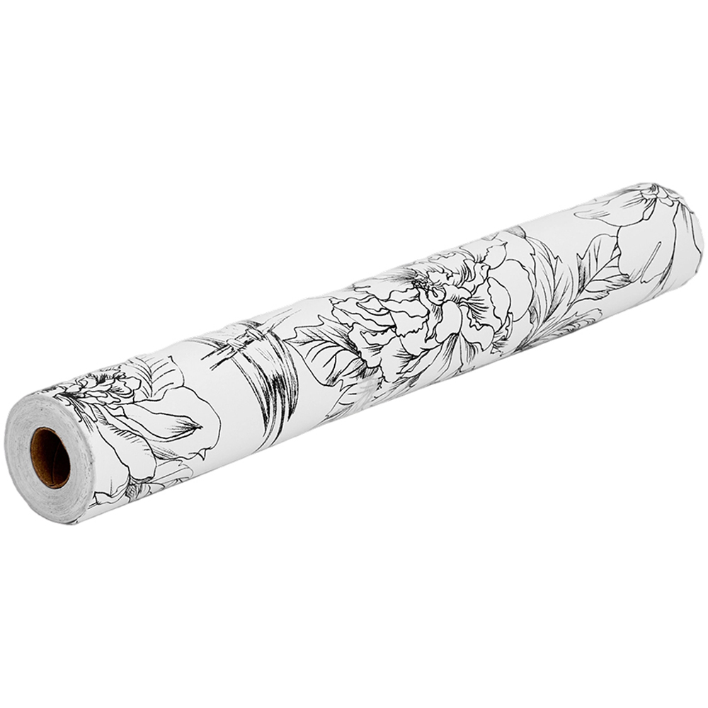 Living and Home Floral Pattern White Peel and Stick Wallpaper Image 3